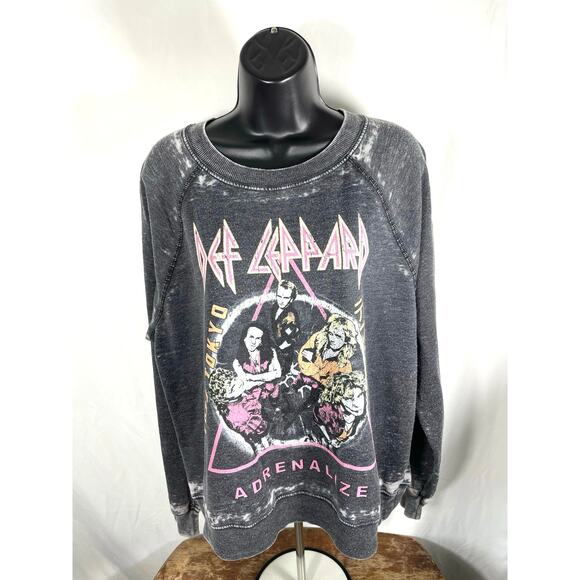 Def Leppard Adrenalize Washed Crop Sweatshirt - Picture 1 of 6